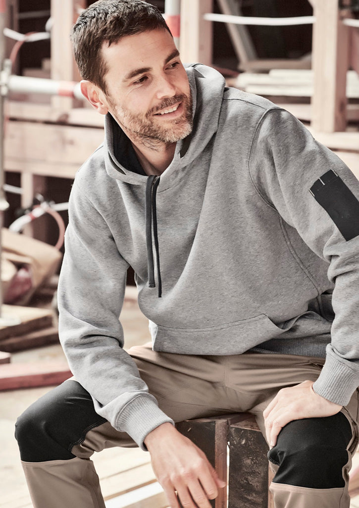 Unisex Multi-Pocket Hoodie Grey Marle/Charcoal front