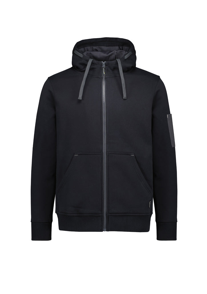 Unisex Zip Front Multi-Pocket Hoodie Black/Charcoal back