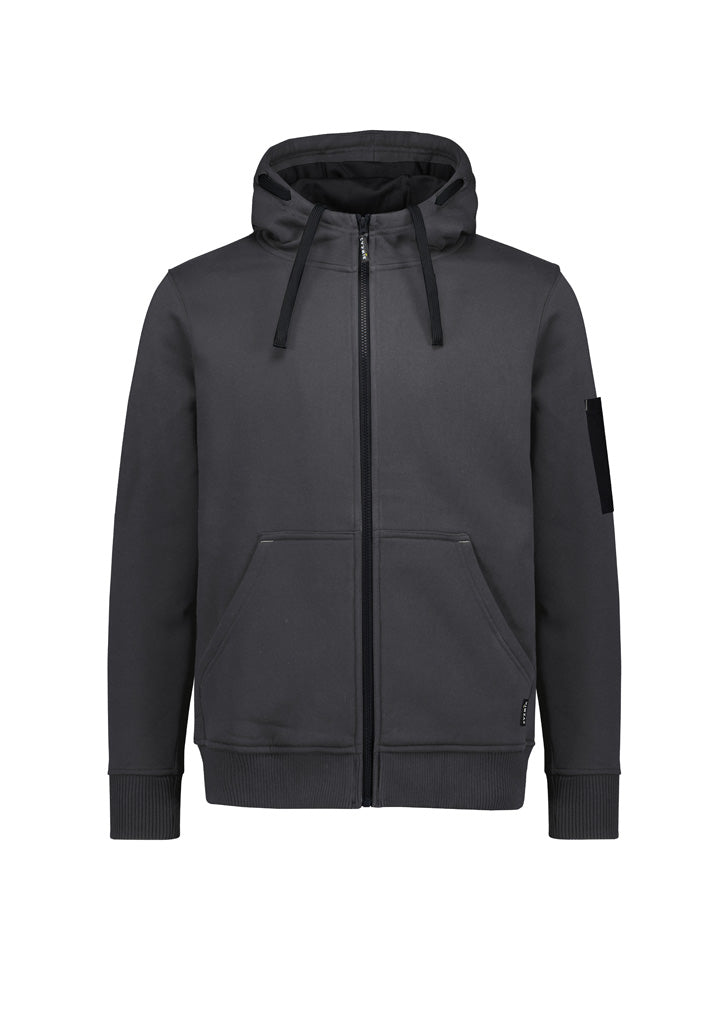 Unisex Zip Front Multi-Pocket Hoodie Charcoal/Black back