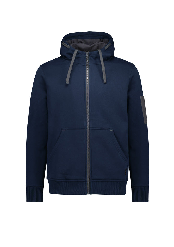 Unisex Zip Front Multi-Pocket Hoodie Navy/Charcoal back