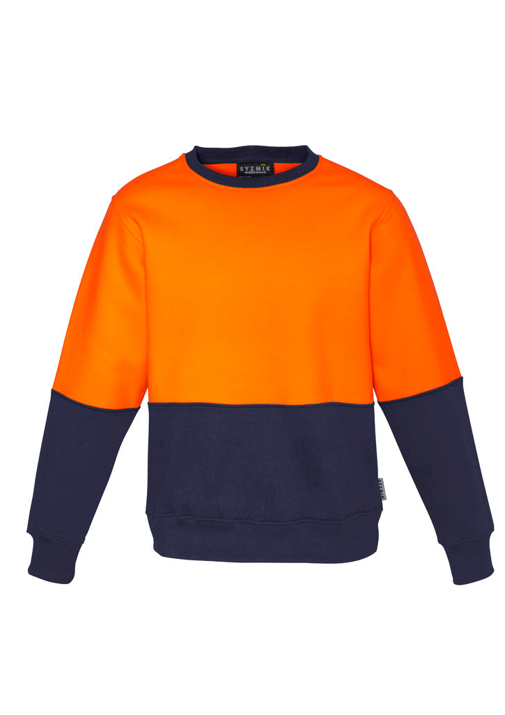 Unisex Hi Vis Crew Sweatshirt Orange front