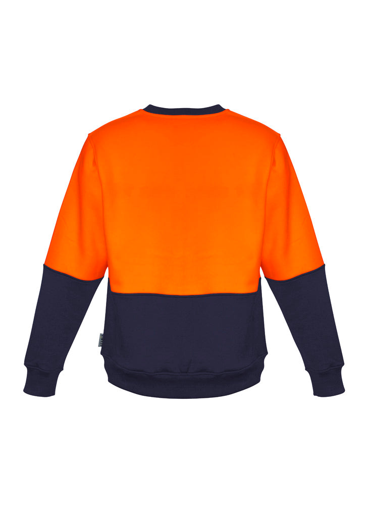 Unisex Hi Vis Crew Sweatshirt Orange back