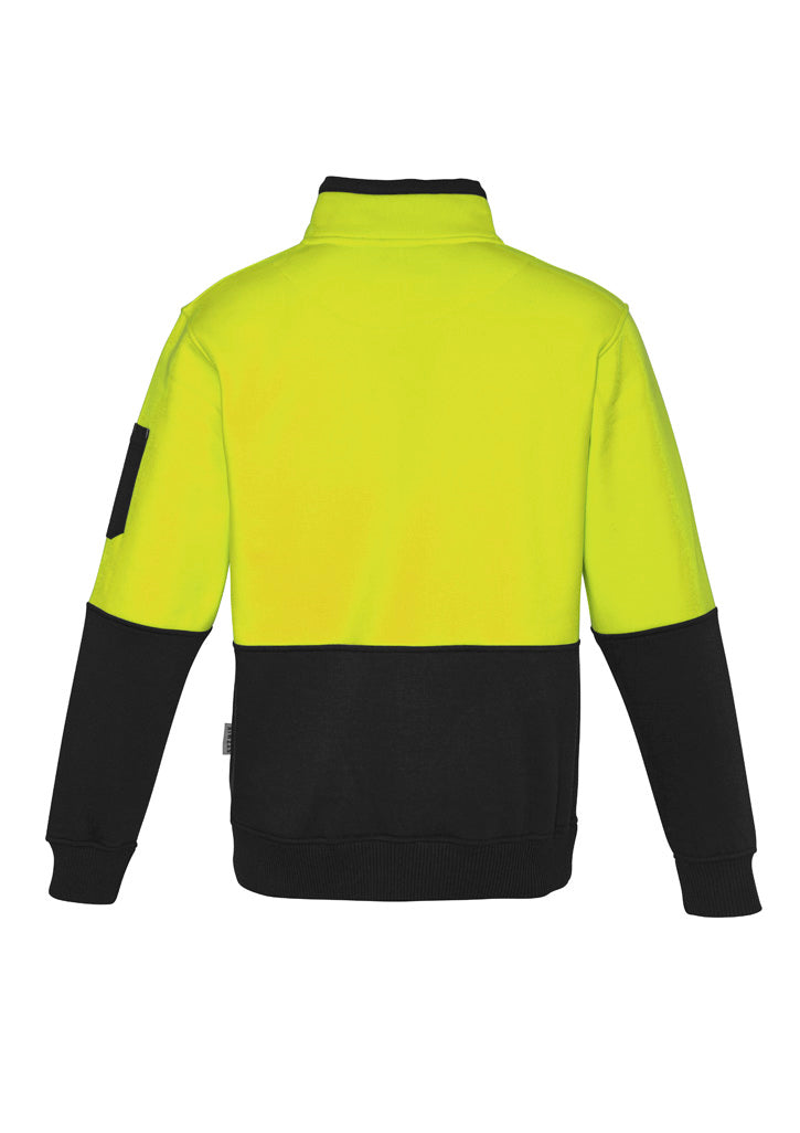 Unisex Hi Vis 1/2 Zip Pullover Yellow/Black back