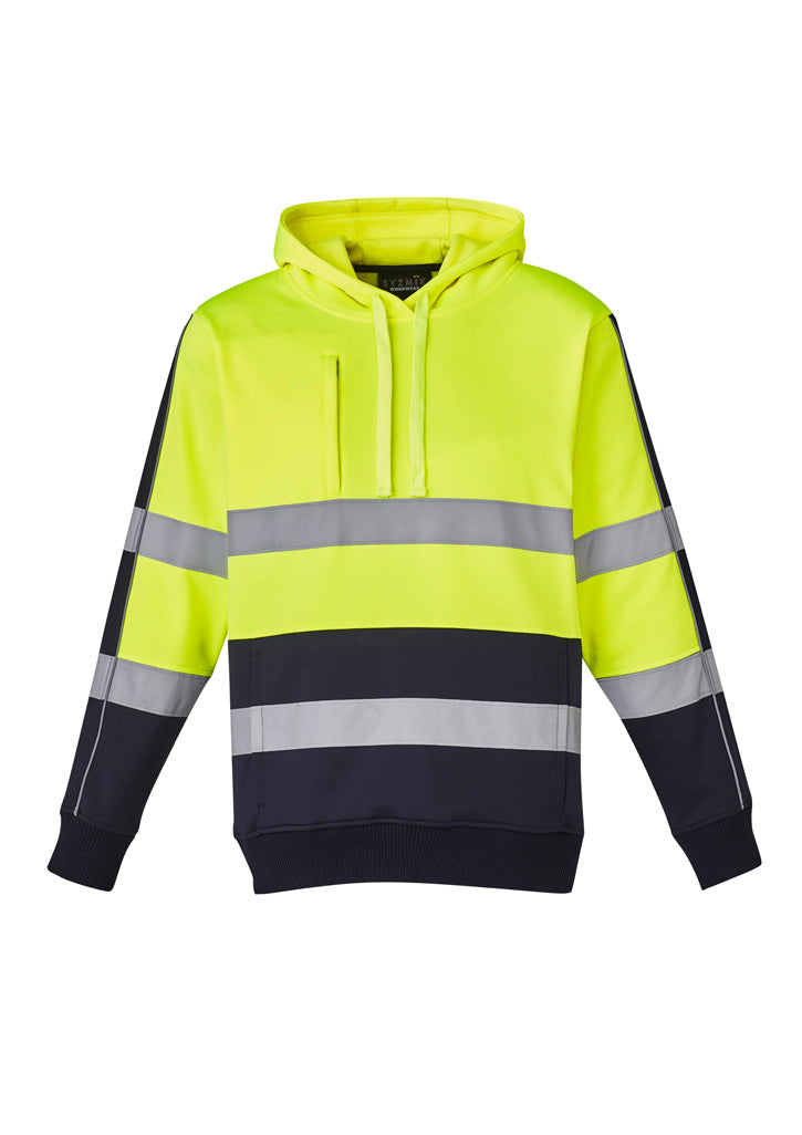 Unisex Hi Vis Stretch Taped Hoodie Yellow/Navy back