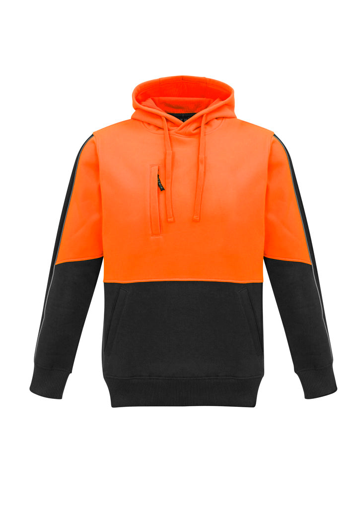 Unisex Hi Vis Pullover Hoodie Orange/Black back