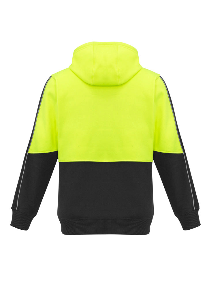 Unisex Hi Vis Pullover Hoodie Yellow/Black back