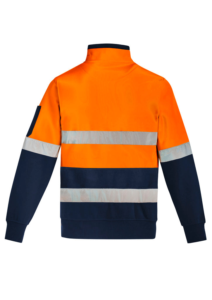 Unisex Hi Vis 1/4 Zip Pullover - Hoop Taped Orange/Navy back