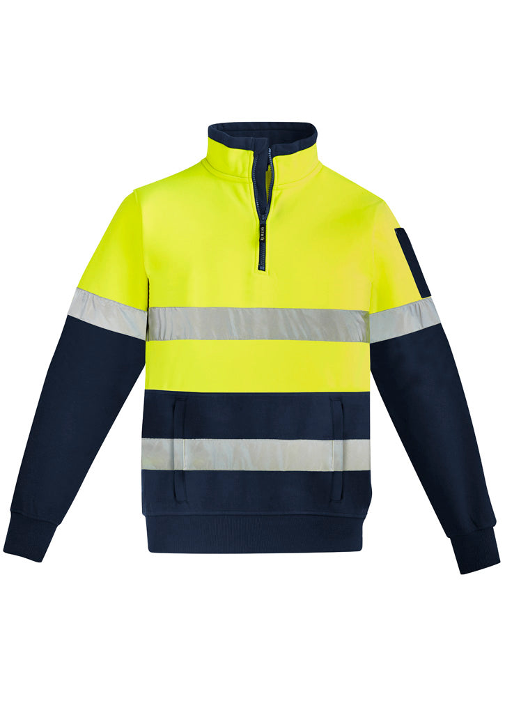 Unisex Hi Vis 1/4 Zip Pullover - Hoop Taped Yellow/Navy back