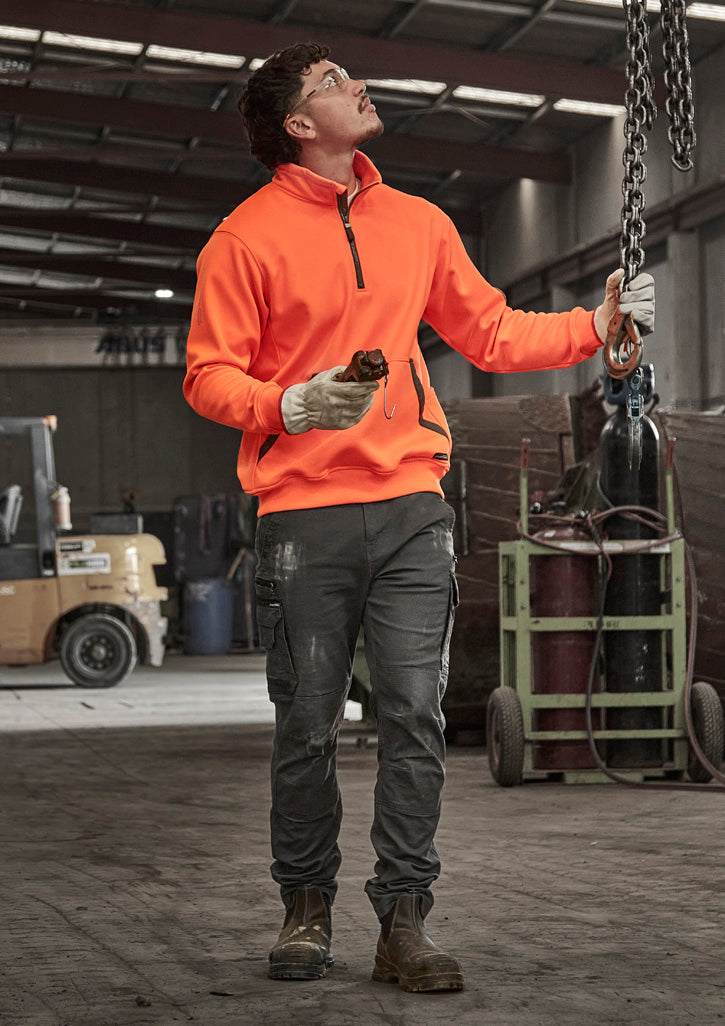 Unisex Streetworx Water Resistant 1/4 Zip Pullover Orange back