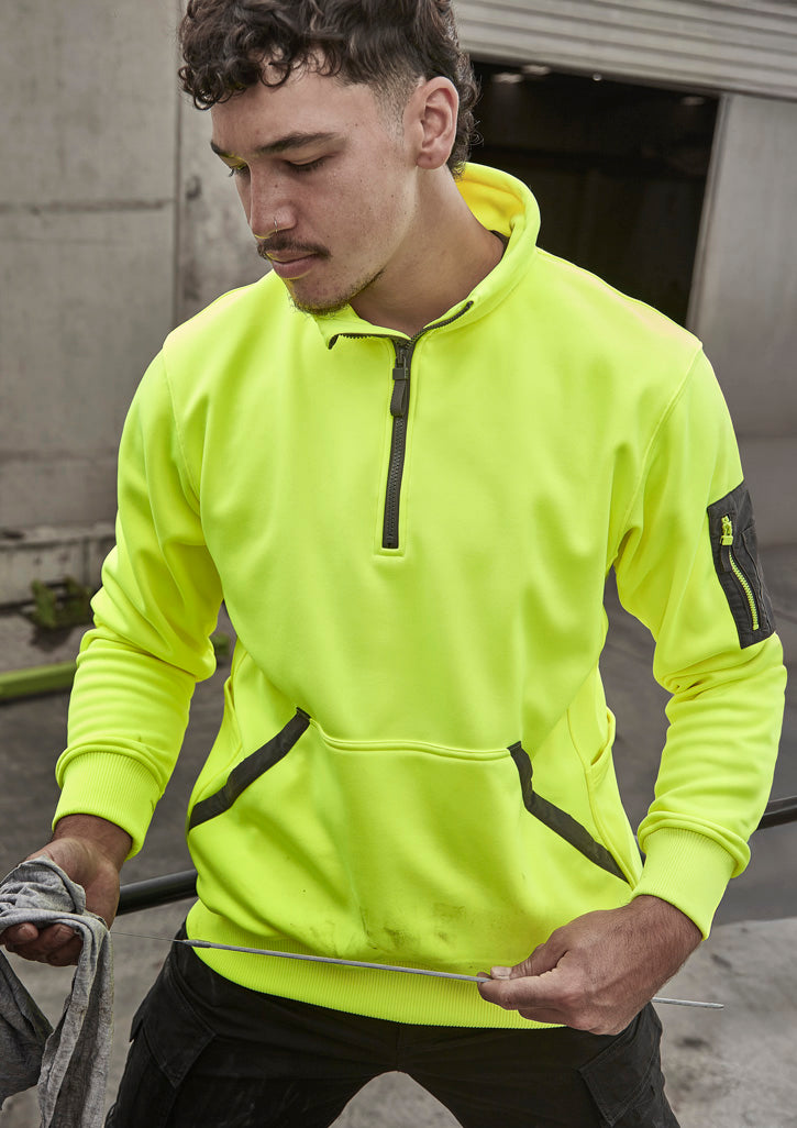 Unisex Streetworx Water Resistant 1/4 Zip Pullover Yellow front