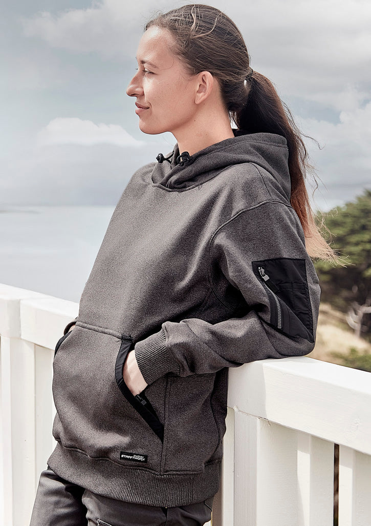 Unisex Water Resistant Hoodie Charcoal Marle front