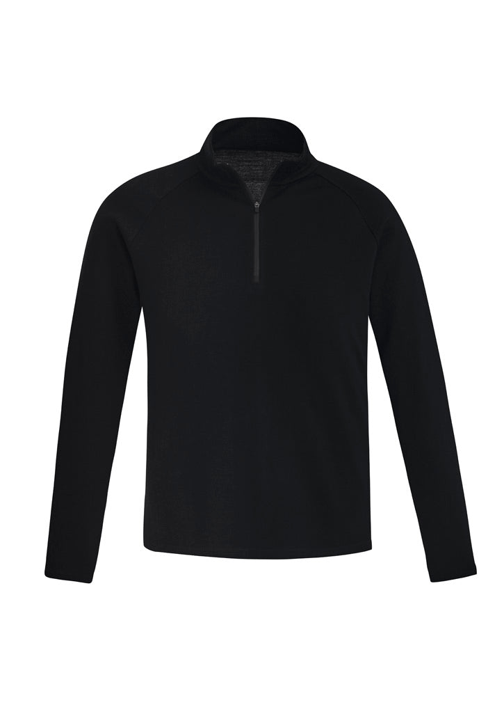 Unisex Merino Wool Mid-Layer Pullover Black back
