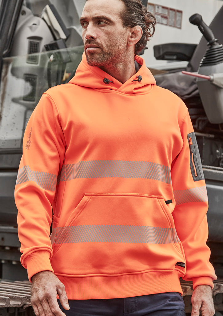 Unisex Streetworx Segmented Tape Water Resistant Hoodie Orange front