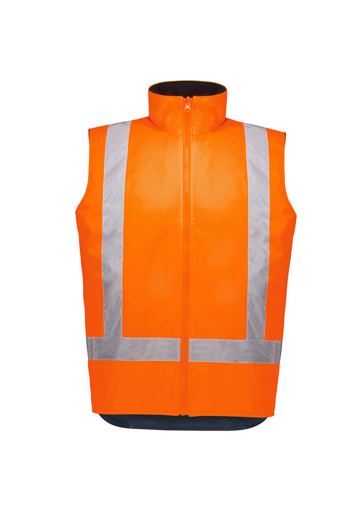 Unisex Hi Vis Waterproof Reversible Vest Orange back