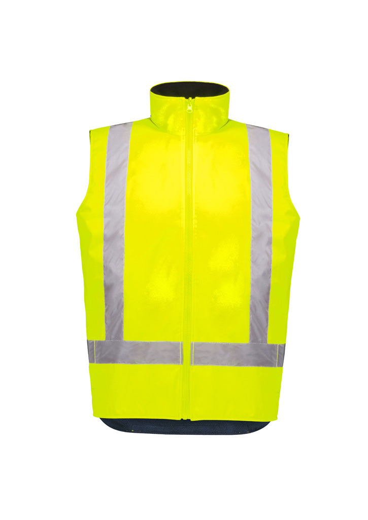 Unisex Hi Vis Waterproof Reversible Vest Yellow back