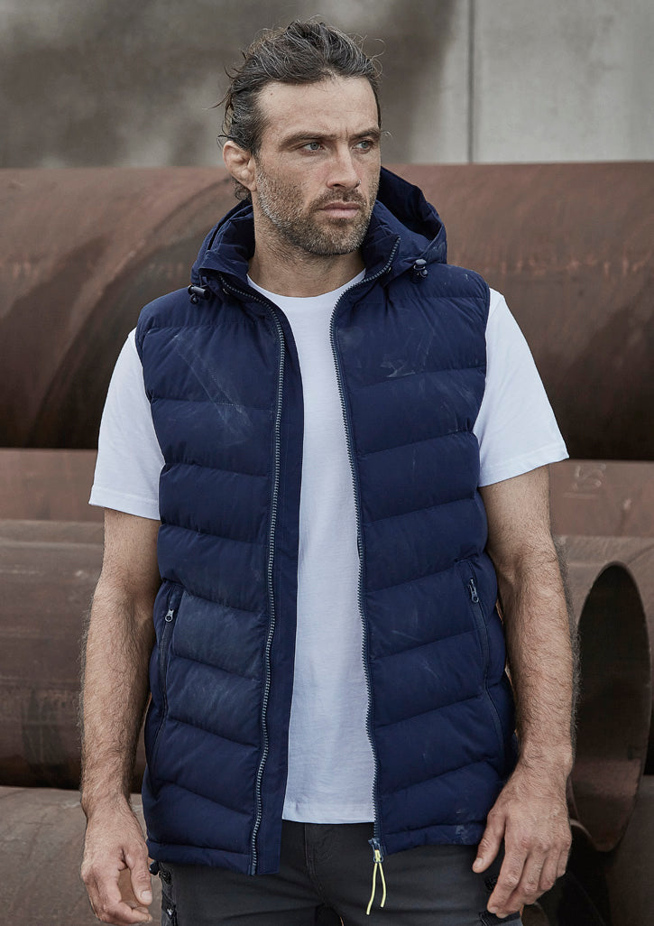 Unisex Streetworx Hooded Puffer Vest Navy front