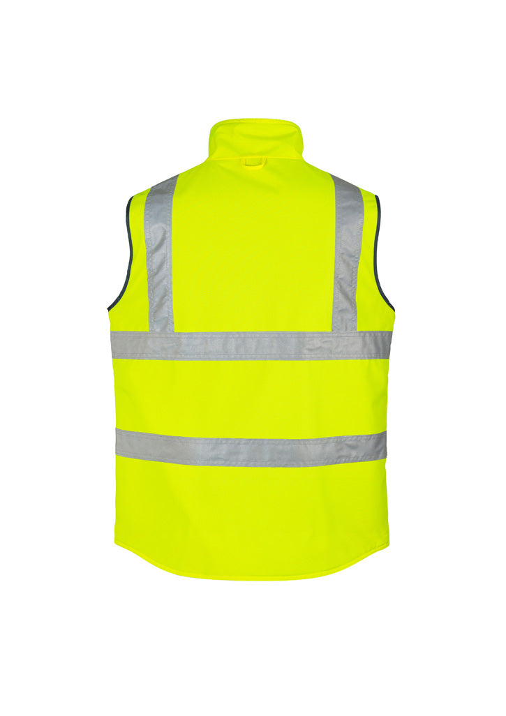 Mens Hi Vis Lightweight Waterproof Vest Yellow back