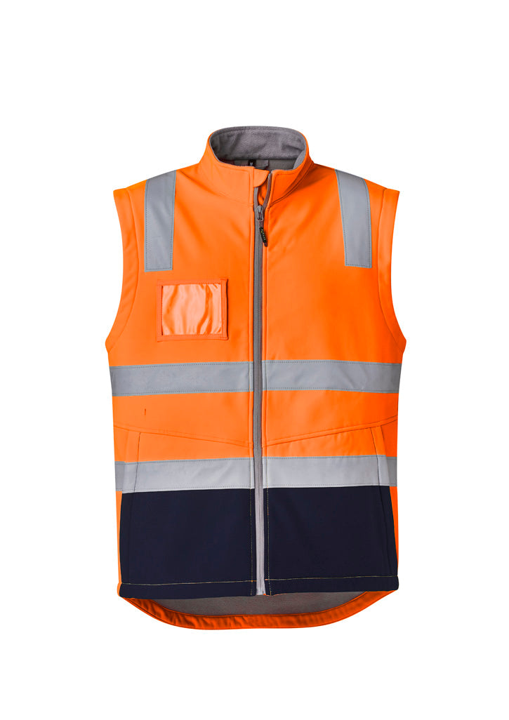 Unisex Hi Vis Softshell Vest Orange/Navy front