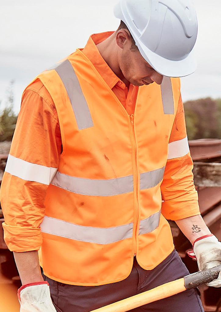Unisex Hi Vis VIC Rail Zip Vest VIC Rail Orange front