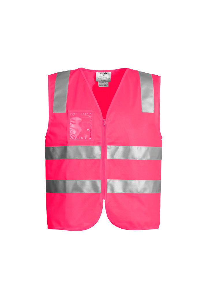 Unisex Hi Vis Zip Vest Pink front