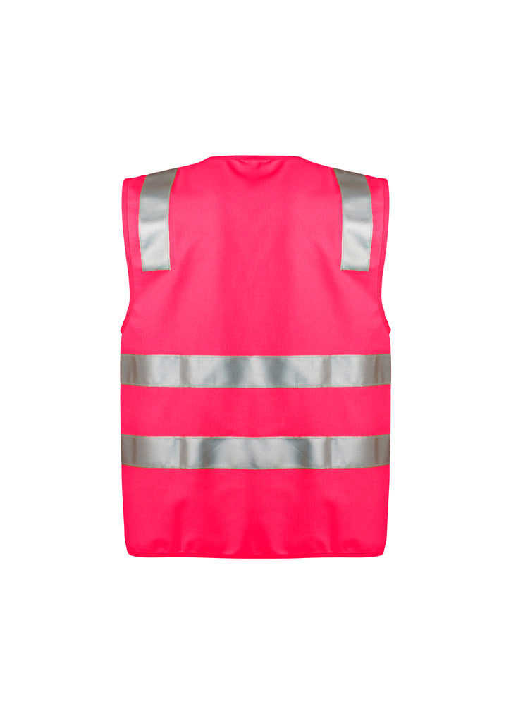 Unisex Hi Vis Zip Vest Pink back