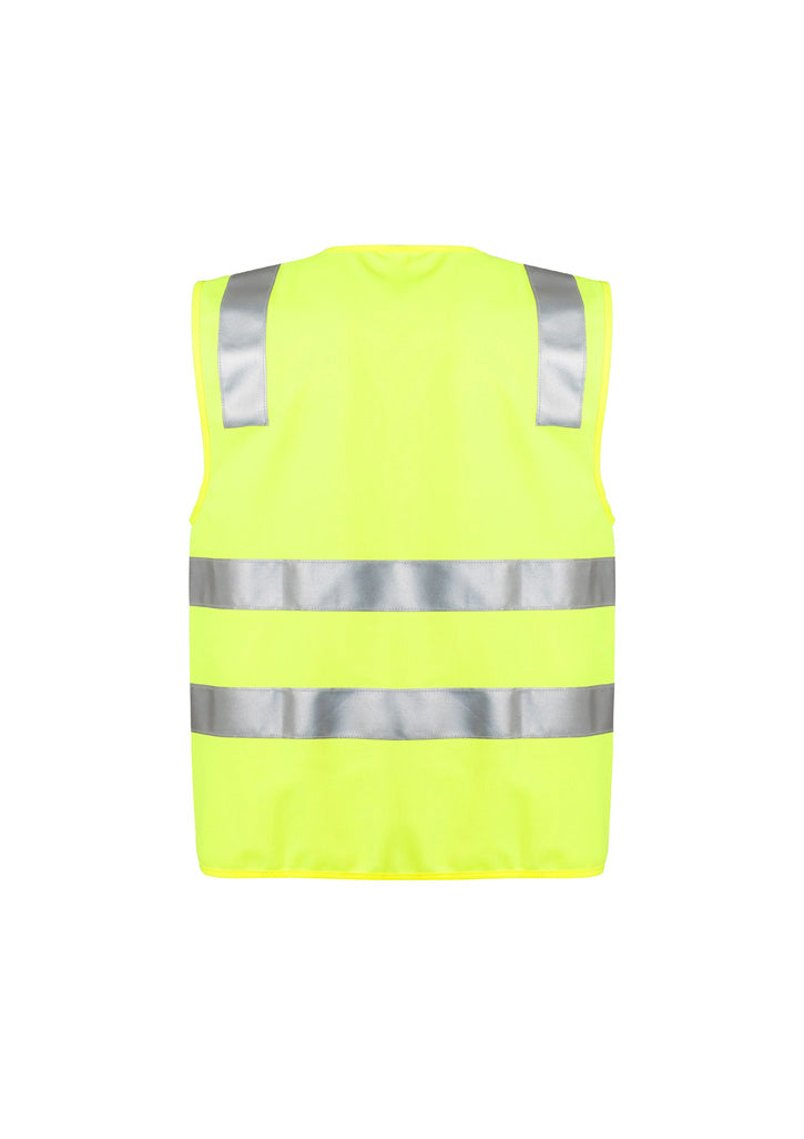 Unisex Hi Vis Zip Vest Yellow back