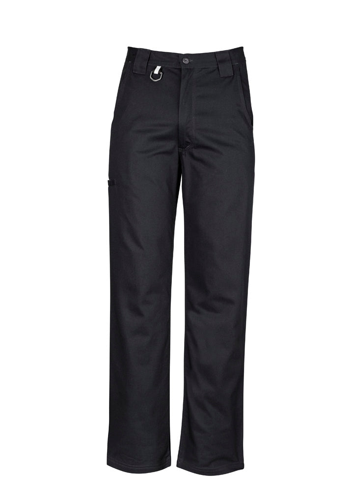Mens Plain Utility Pant Black front