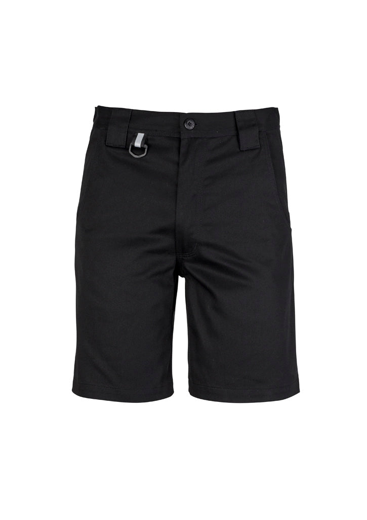 Mens Plain Utility Short Black front