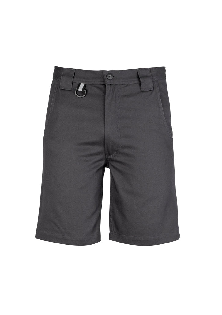 Mens Plain Utility Short Charcoal front