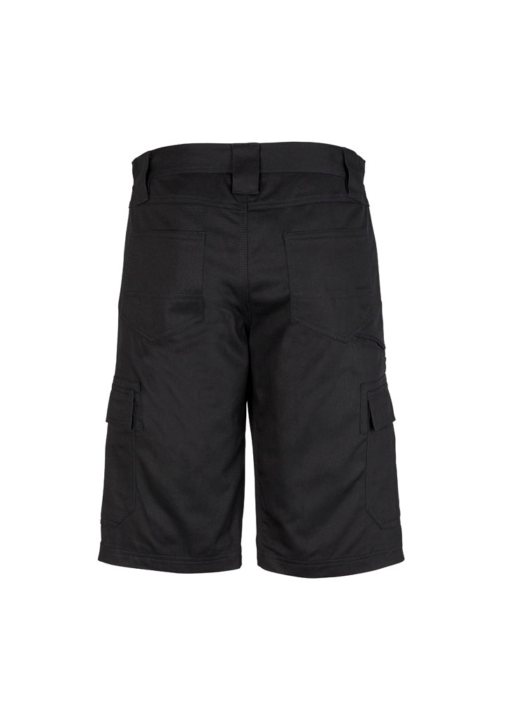 Mens Midweight Drill Cargo Short Black back