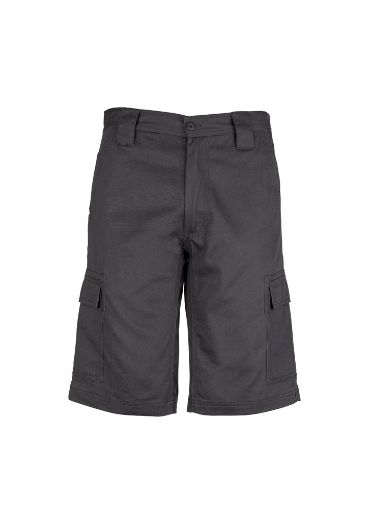 Mens Midweight Drill Cargo Short Charcoal front