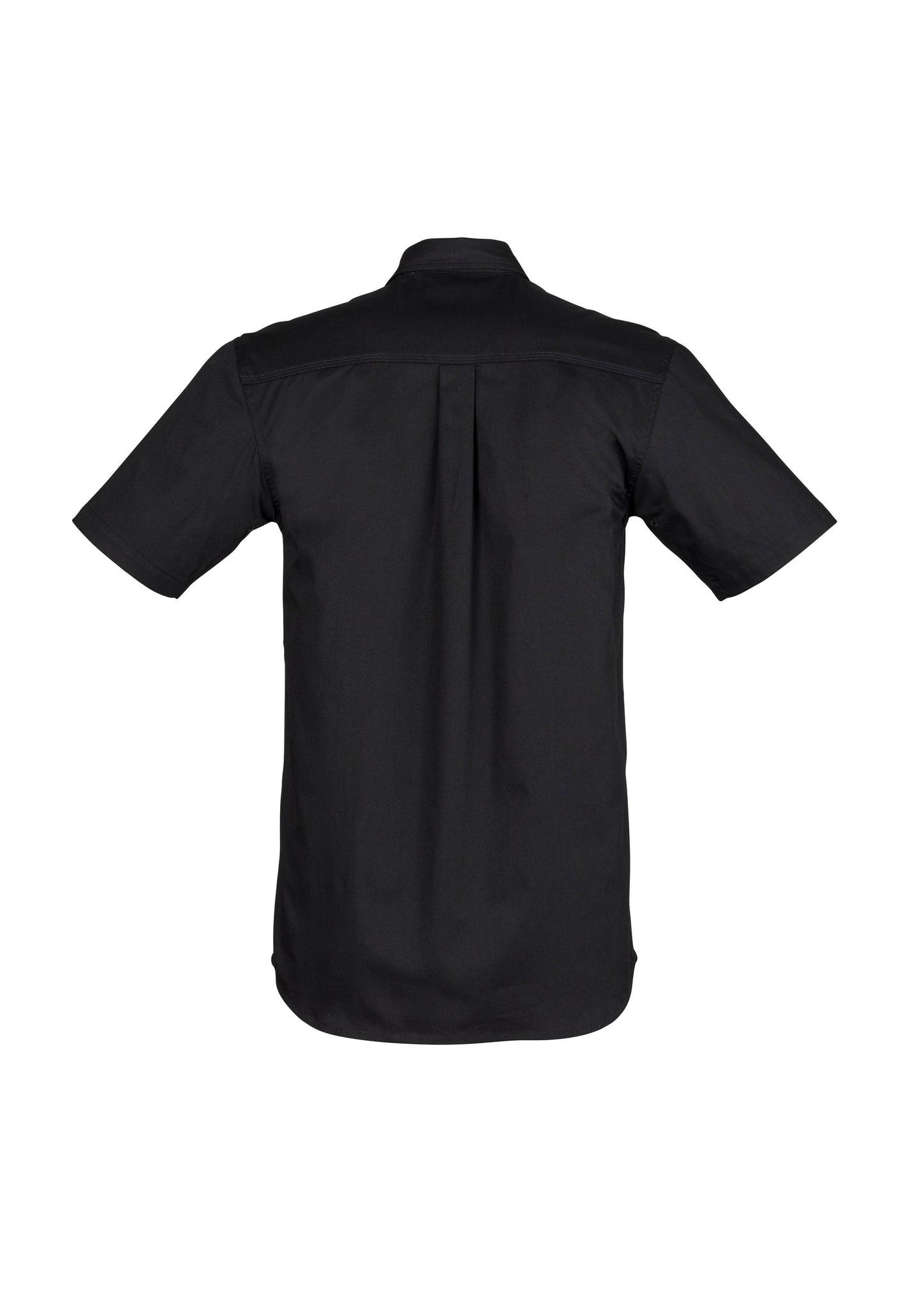 Mens Lightweight Tradie Short Sleeve Shirt Black back