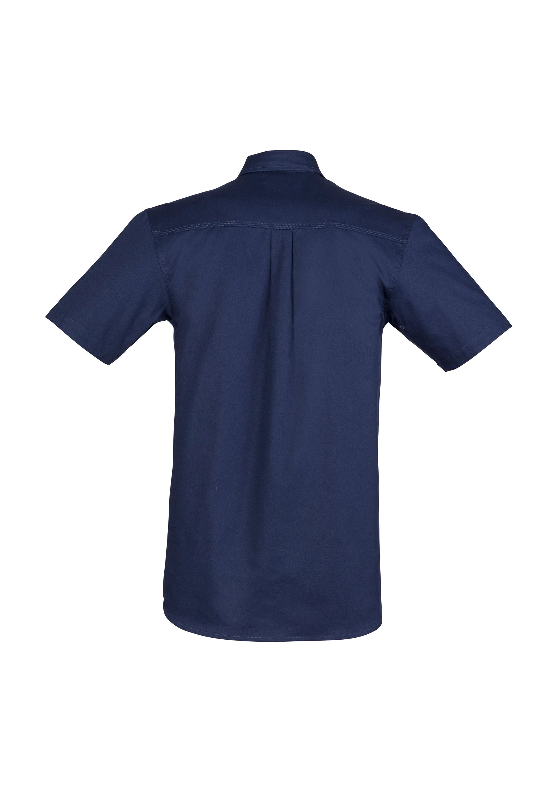Mens Lightweight Tradie Short Sleeve Shirt Blue back
