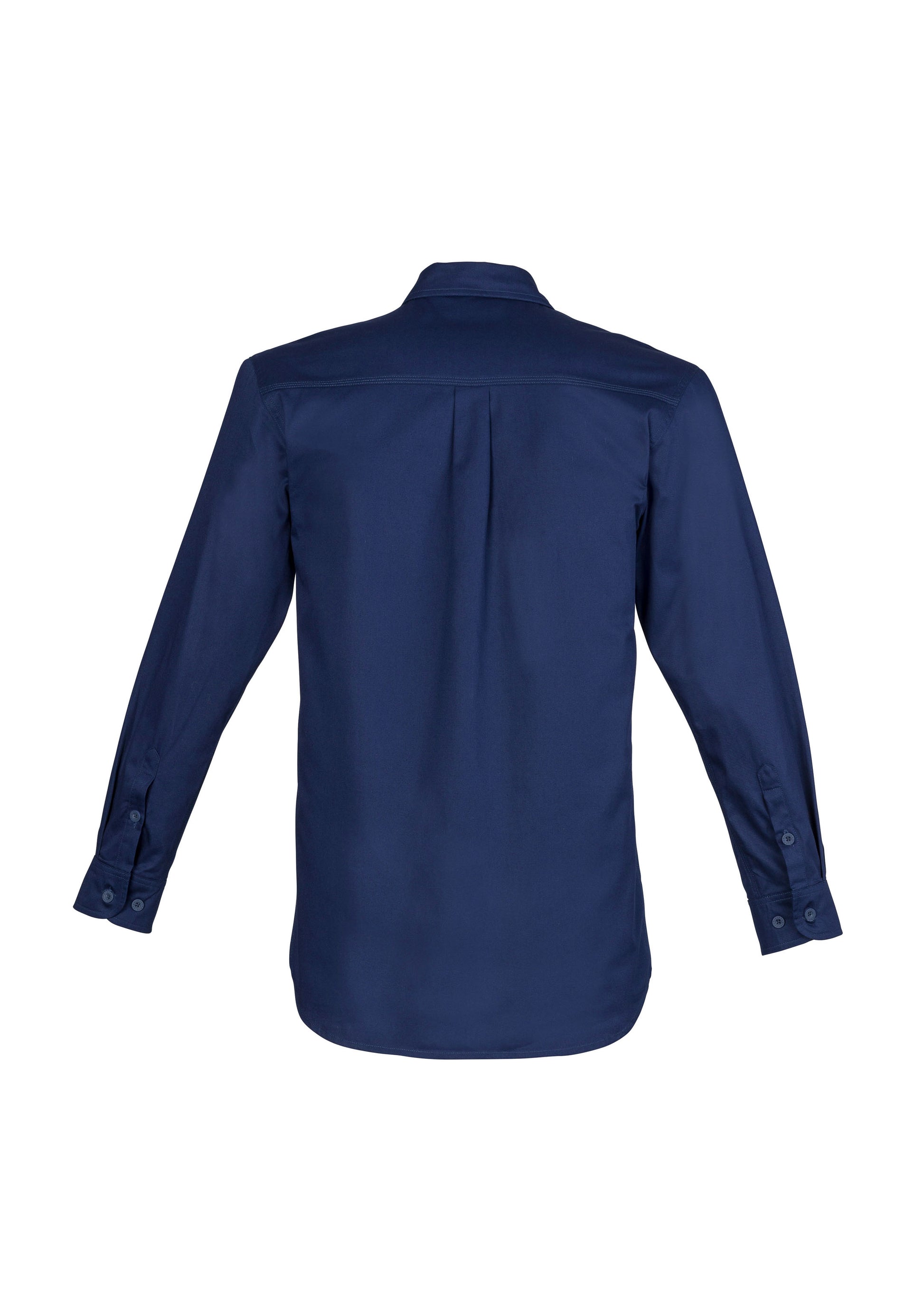 Mens Lightweight Tradie Long Sleeve Shirt Blue back