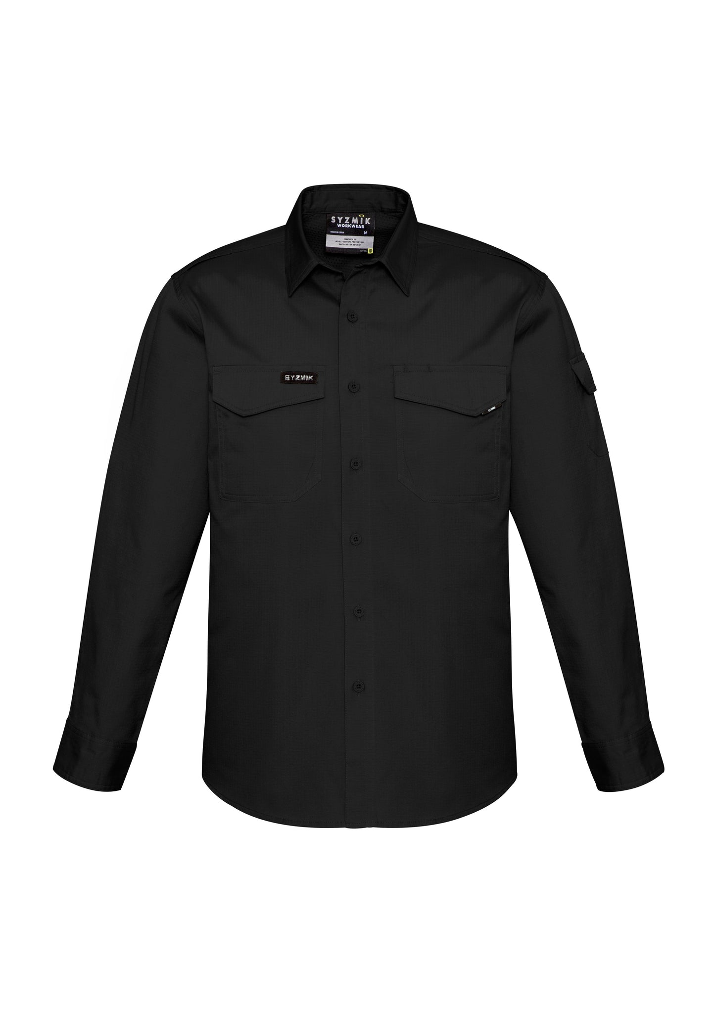 Mens Rugged Cooling Long Sleeve Shirt Black back