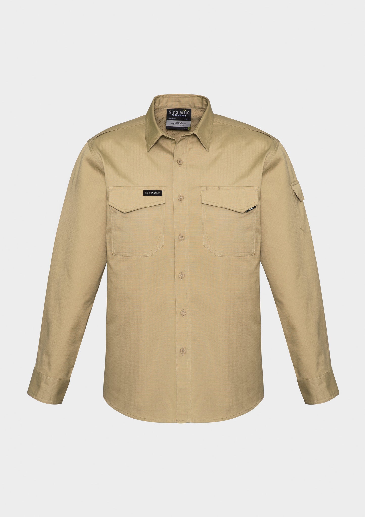 Mens Rugged Cooling Long Sleeve Shirt Khaki front