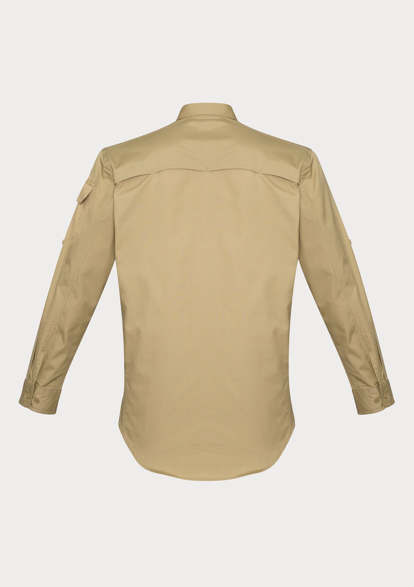 Mens Rugged Cooling Long Sleeve Shirt Khaki back