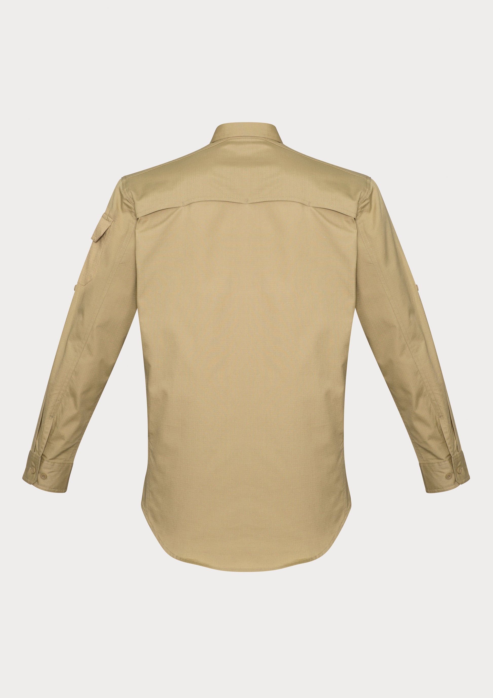 Mens Rugged Cooling Long Sleeve Shirt Khaki back