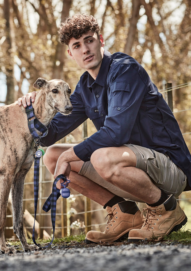 Mens Rugged Cooling Long Sleeve Shirt Navy front