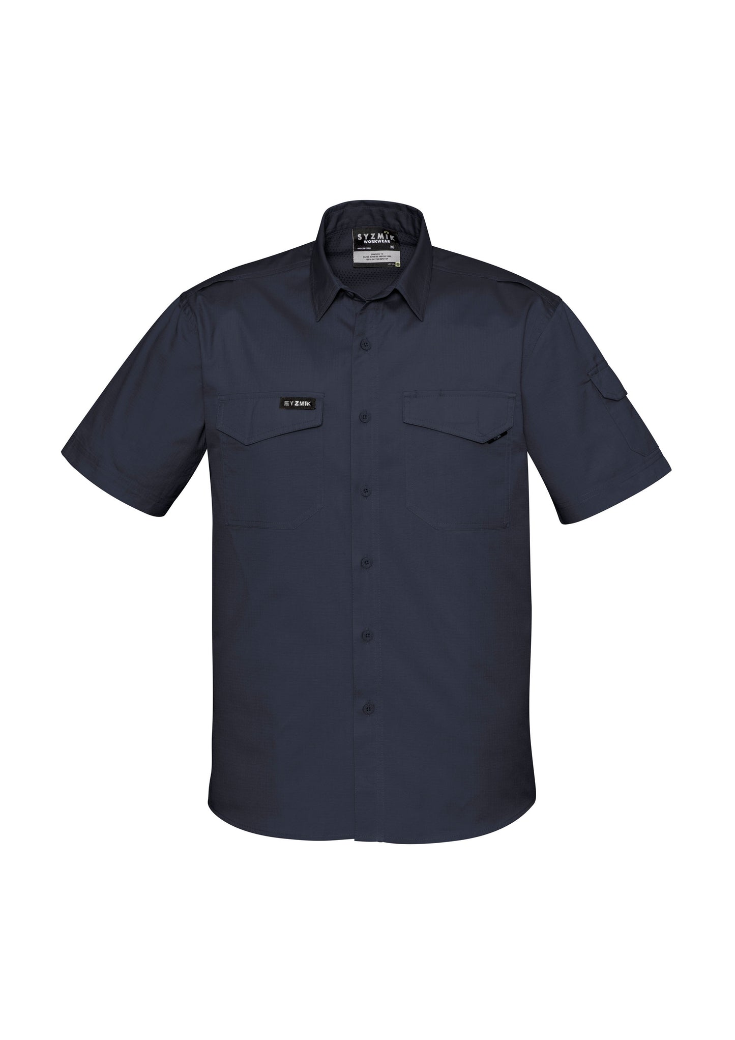 Mens Rugged Cooling Short Sleeve Shirt Charcoal front
