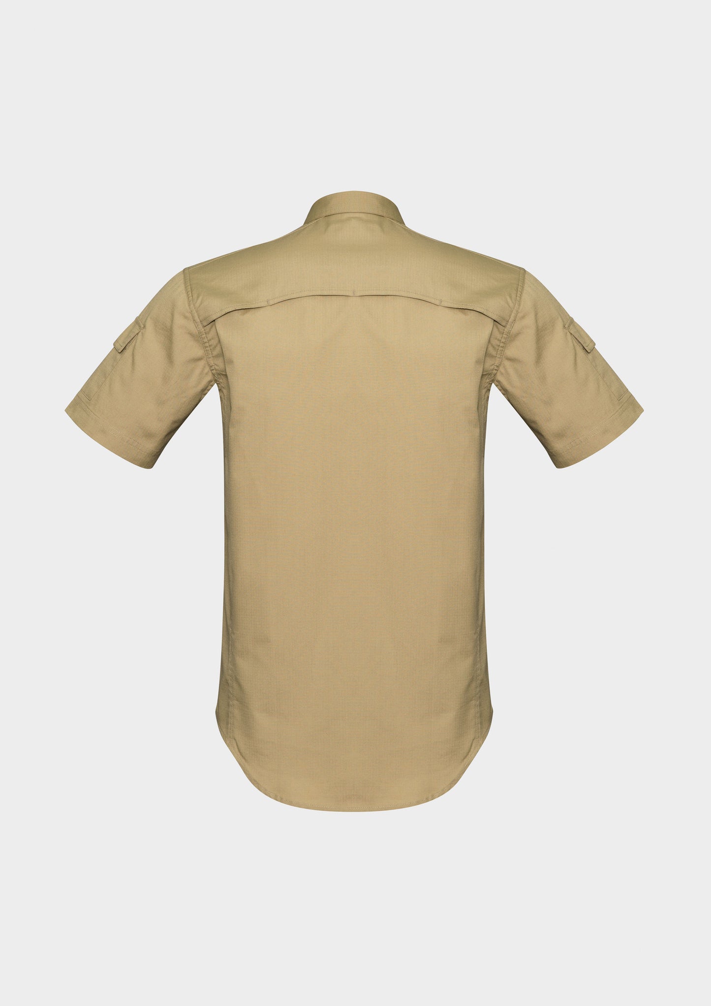Mens Rugged Cooling Short Sleeve Shirt Khaki back