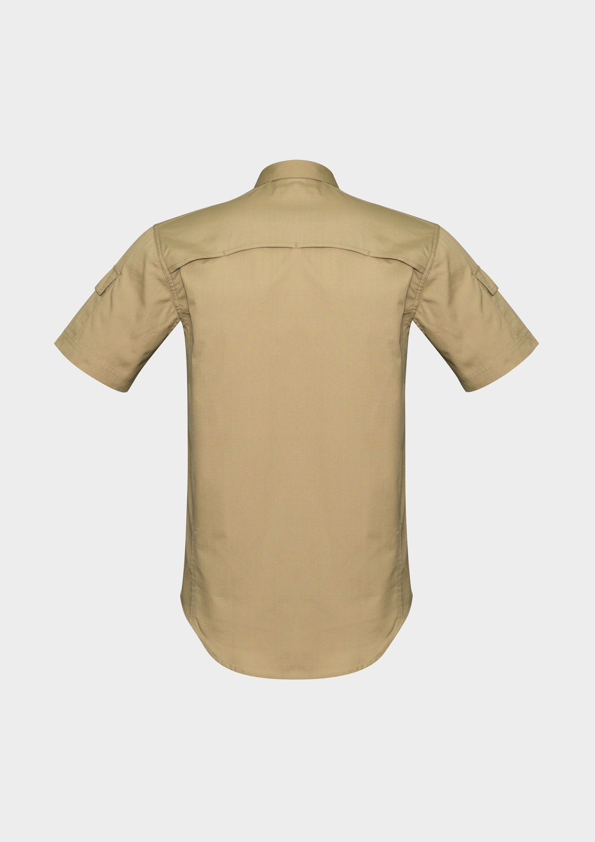 Mens Rugged Cooling Short Sleeve Shirt Khaki back