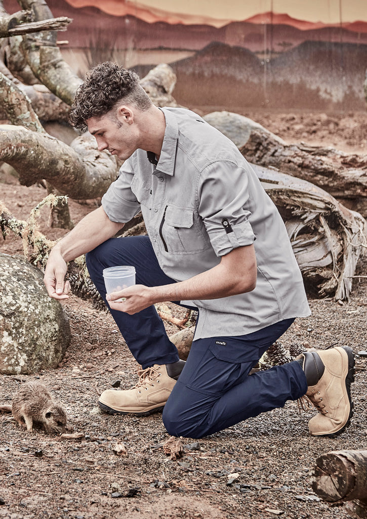Mens Outdoor Long Sleeve Shirt Stone front