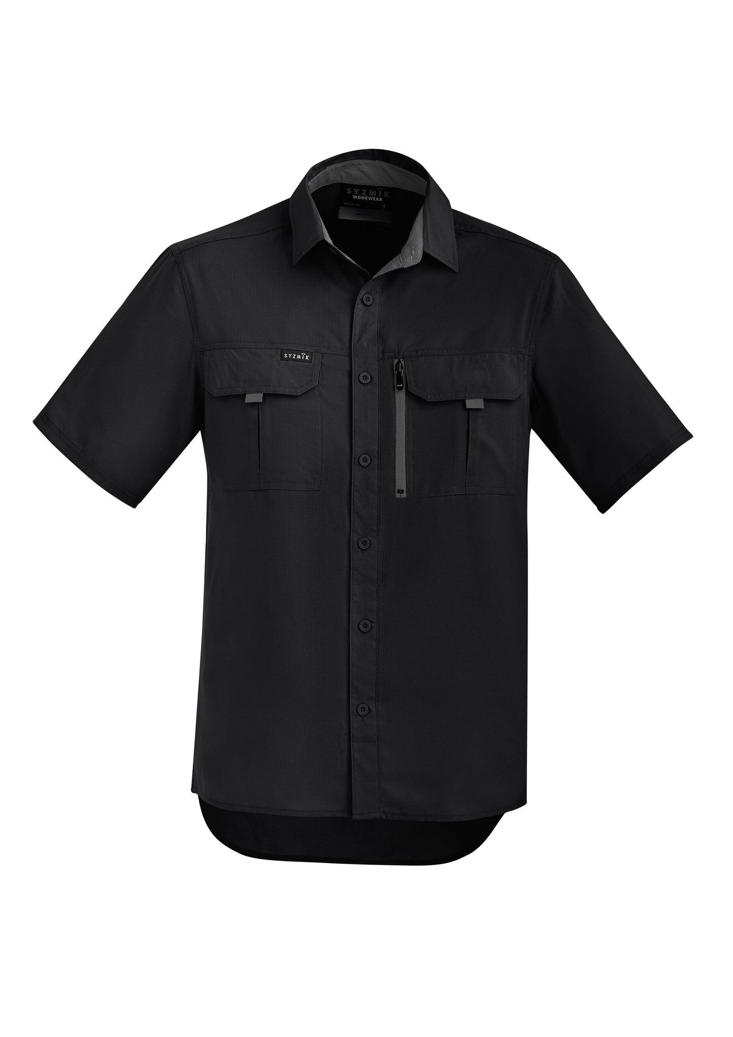 Mens Outdoor Short Sleeve Shirt Black front