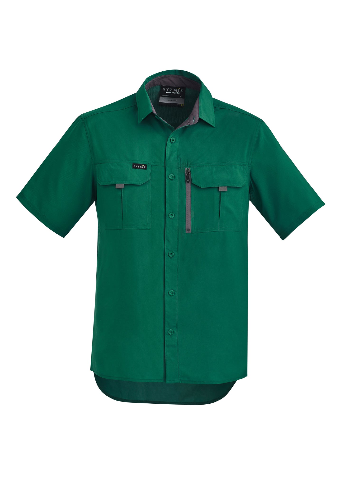 Mens Outdoor Short Sleeve Shirt Green front