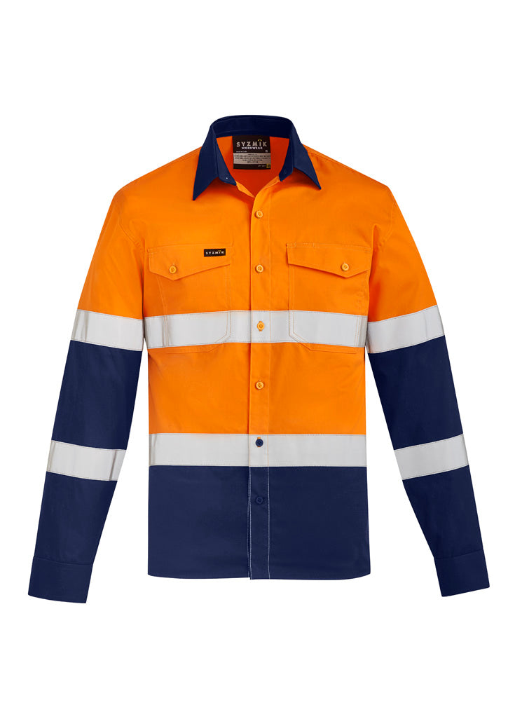 Mens Lightweight Bio Motion Long SleeveShirt Orange/Navy front