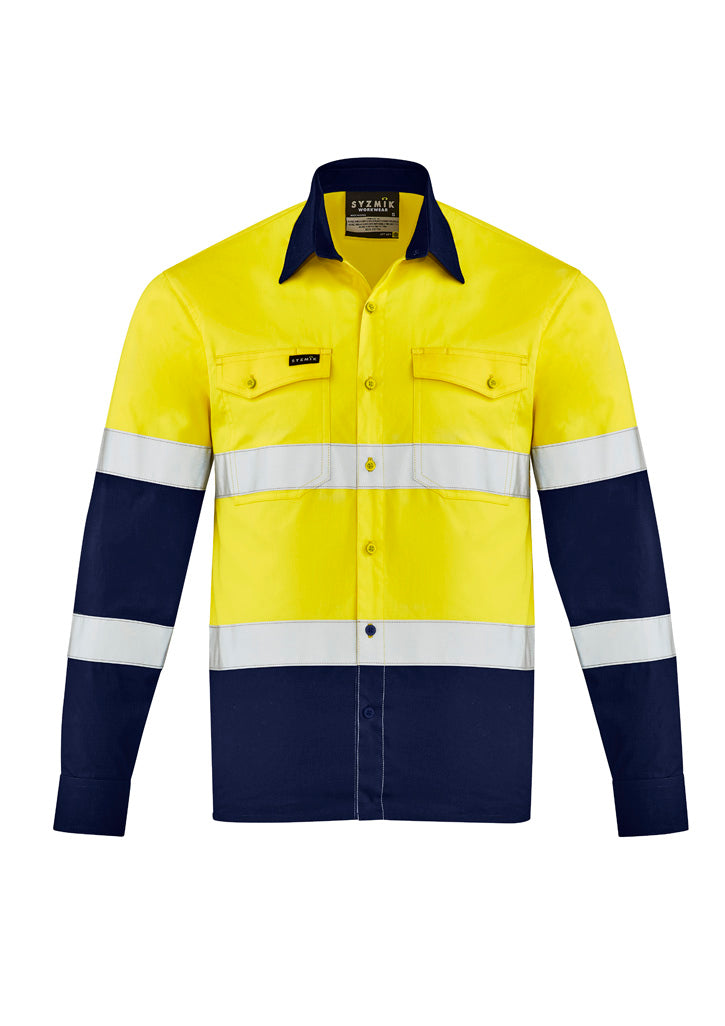 Mens Lightweight Bio Motion Long SleeveShirt Yellow/Navy front