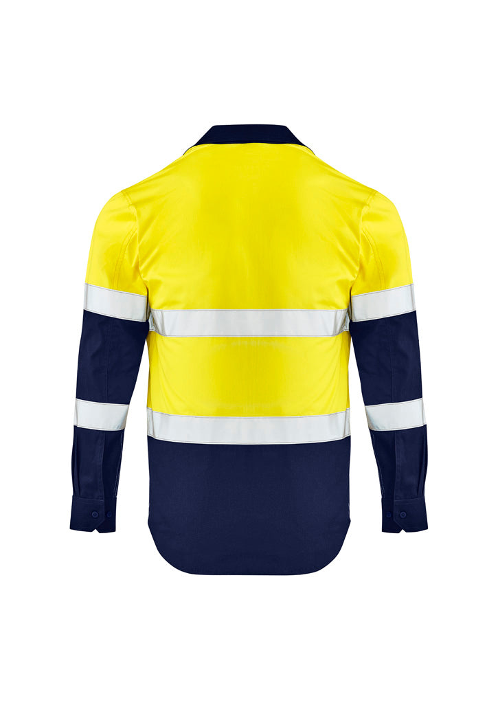 Mens Lightweight Bio Motion Long SleeveShirt Yellow/Navy back