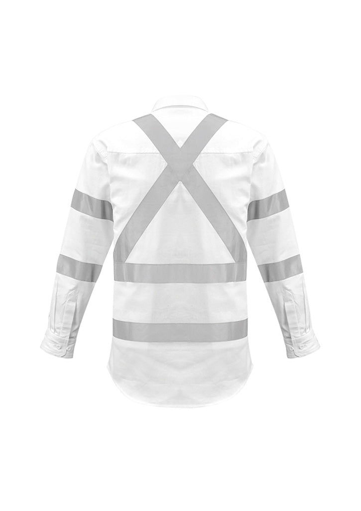 Mens Bio Motion X Back Taped Long Sleeve Shirt White back
