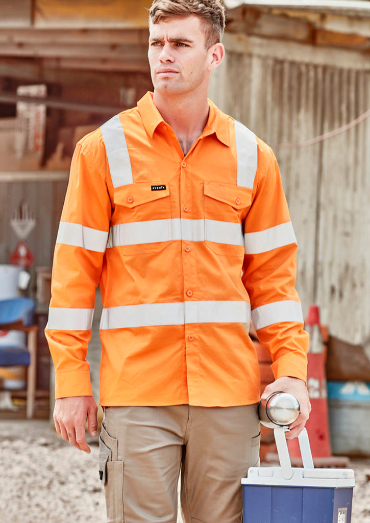 Mens Bio Motion VIC Rail Long Sleeve Shirt Vic Rail Orange front